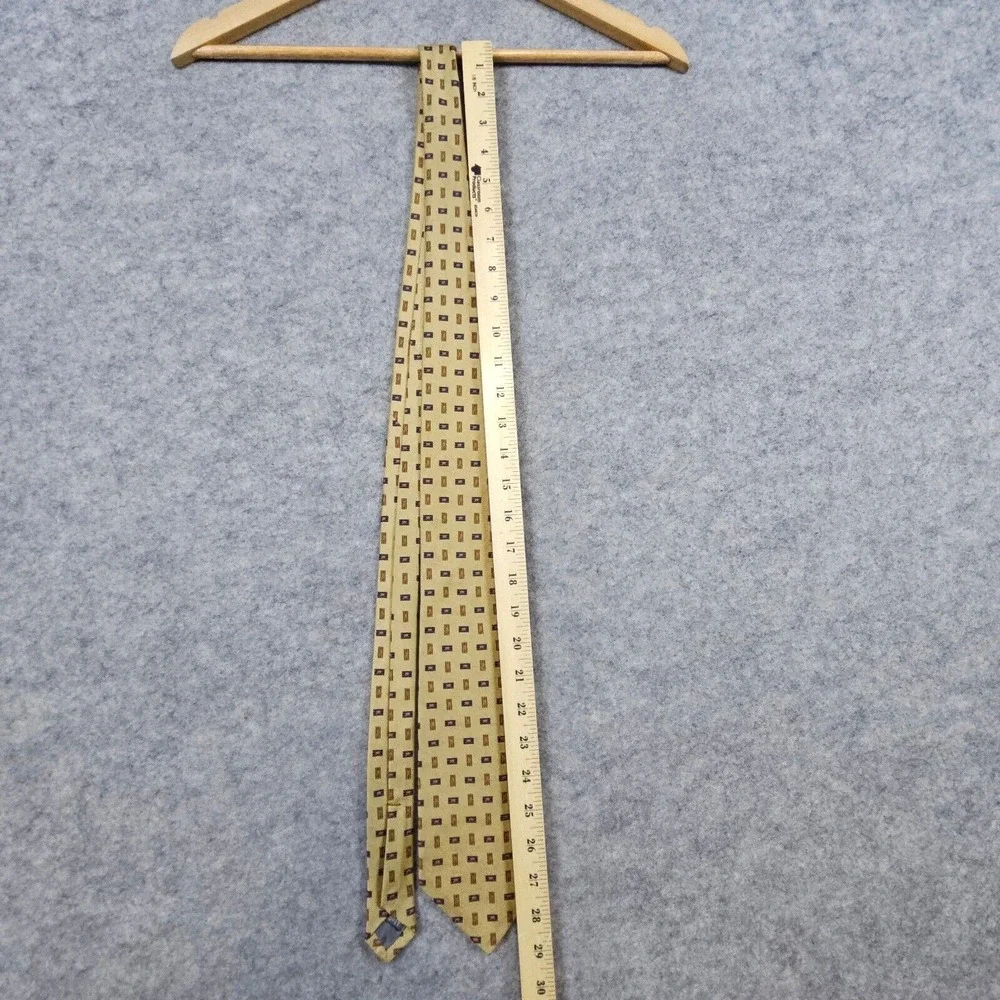 Robert Talbott Gold Geometric Hand Sewn Silk Neck Tie 58x4 Preppy Church Office‎